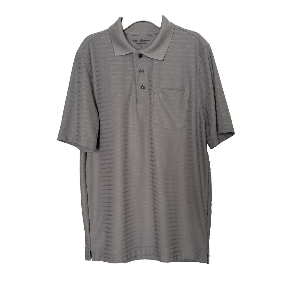 Croft & Barrow Performance Polo Shirt Mens Small Pullover Golf Cool & Dry Gray